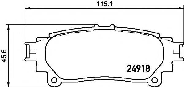 Комплект гальмівних колодок, дискове гальмо HELLA PAGID 8DB 355 015-371