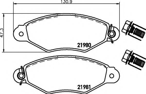 Комплект гальмівних колодок, дискове гальмо HELLA PAGID 8DB 355 019-311