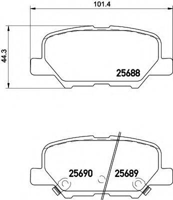 Комплект гальмівних колодок, дискове гальмо HELLA PAGID 8DB 355 020-291