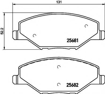 Комплект гальмівних колодок, дискове гальмо HELLA PAGID 8DB 355 020-521