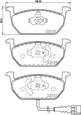 Комплект гальмівних колодок, дискове гальмо HELLA PAGID 8DB 355 021-951