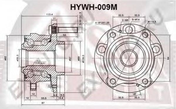 Маточина колеса ASVA HYWH-009M