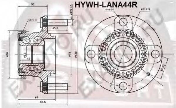 Маточина колеса ASVA HYWH-LANA44R