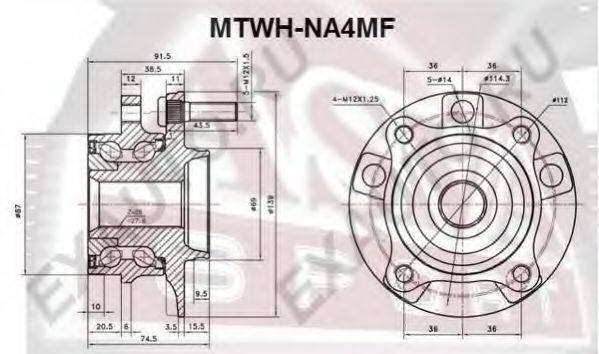 Маточина колеса ASVA MTWH-NA4MF