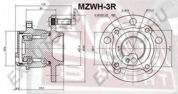 Маточина колеса ASVA MZWH-3R