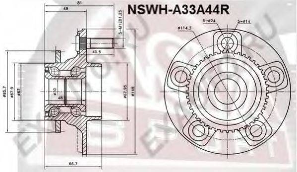 Маточина колеса ASVA NSWH-A33A44R