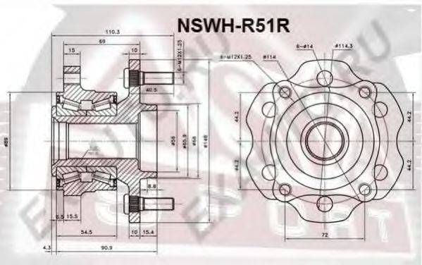 Маточина колеса ASVA NSWH-R51R