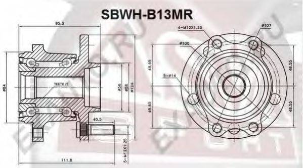 Маточина колеса ASVA SBWH-B13MR