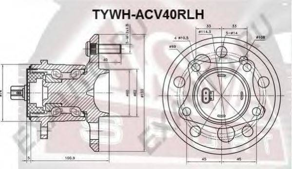 Маточина колеса ASVA TYWH-ACV40RLH