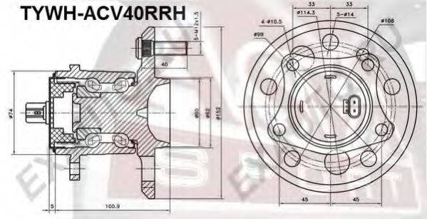 Маточина колеса ASVA TYWH-ACV40RRH