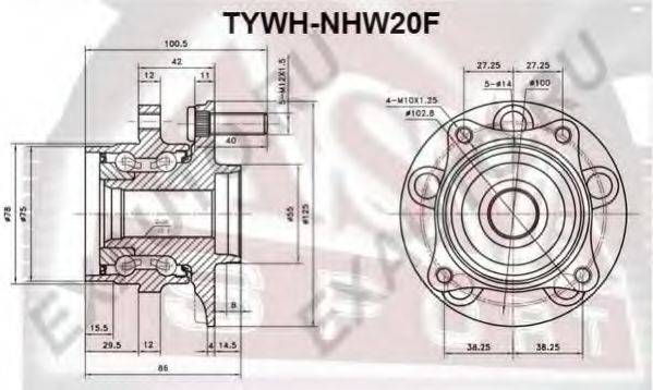 Маточина колеса ASVA TYWH-NHW20F