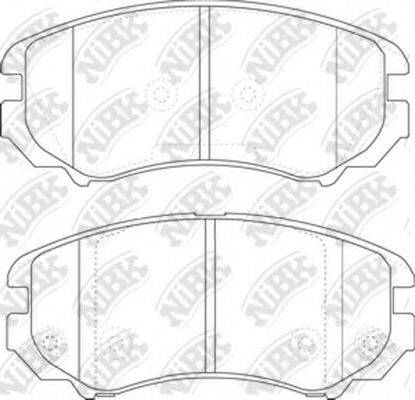 Комплект гальмівних колодок, дискове гальмо NIBK PN0377