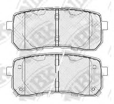 Комплект гальмівних колодок, дискове гальмо NIBK PN0457