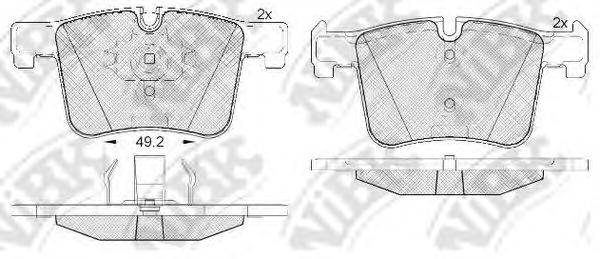 Комплект гальмівних колодок, дискове гальмо NIBK PN0558