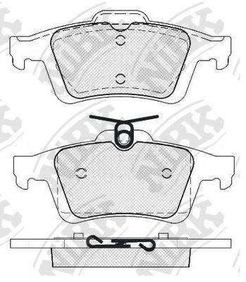 Комплект гальмівних колодок, дискове гальмо NIBK PN2702