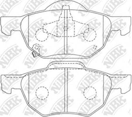 Комплект гальмівних колодок, дискове гальмо NIBK PN8125