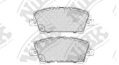 Комплект гальмівних колодок, дискове гальмо NIBK PN8866