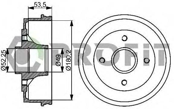 Гальмівний барабан PROFIT 5020-0075