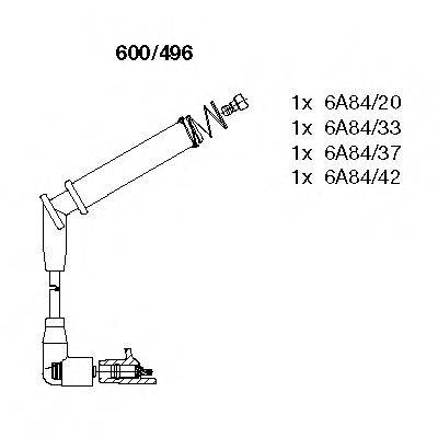 Комплект дротів запалення BREMI 600/496