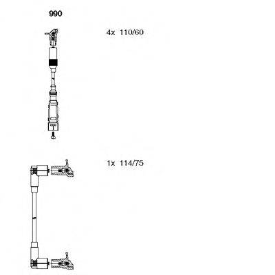 Комплект дротів запалення BREMI 990