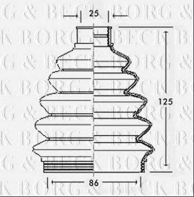 Пильовик, приводний вал BORG & BECK BCB2302