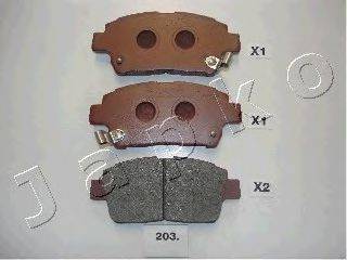 Комплект гальмівних колодок, дискове гальмо JAPKO 50203