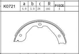 Комплект гальмівних колодок ASIMCO K0721