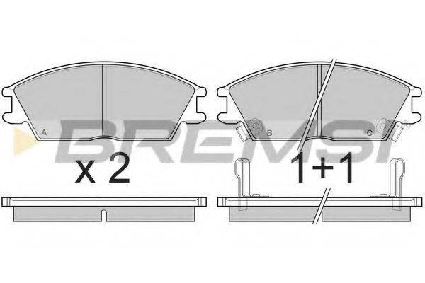 Комплект гальмівних колодок, дискове гальмо BREMSI BP2293