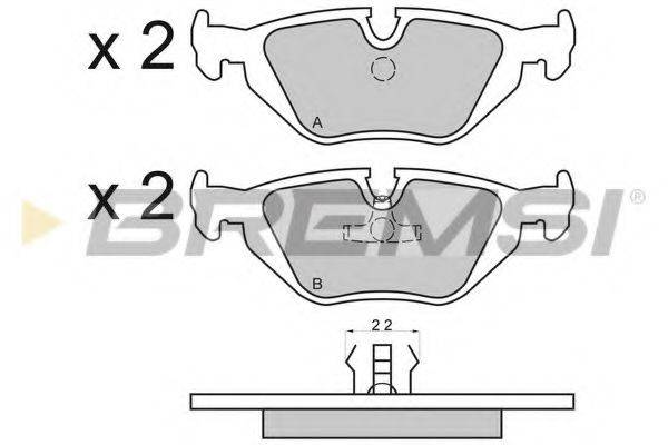 Комплект гальмівних колодок, дискове гальмо BREMSI BP2498