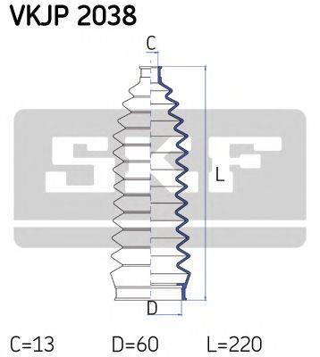 Комплект пильника, рульове управління SKF VKJP 2038