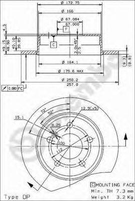 гальмівний диск BREMBO 08.4738.21