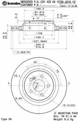 гальмівний диск BREMBO 09.A818.11