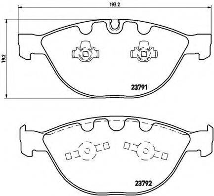 Комплект гальмівних колодок, дискове гальмо BREMBO P 06 047