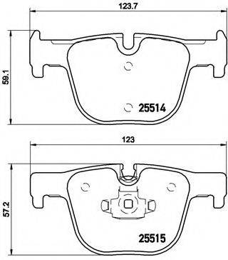 Комплект гальмівних колодок, дискове гальмо BREMBO P 06 072