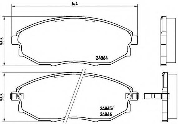 Комплект гальмівних колодок, дискове гальмо BREMBO P 10 007