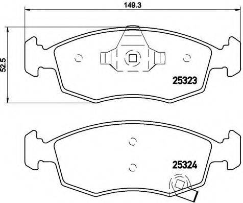 Комплект гальмівних колодок, дискове гальмо BREMBO P 11 031