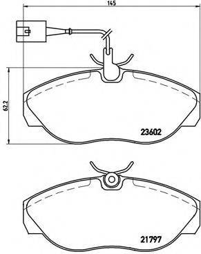 Комплект гальмівних колодок, дискове гальмо BREMBO P 23 083