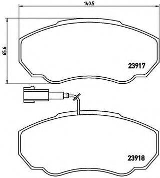 Комплект гальмівних колодок, дискове гальмо BREMBO P 23 091