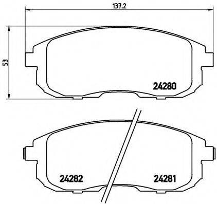 Комплект гальмівних колодок, дискове гальмо BREMBO P 23 126