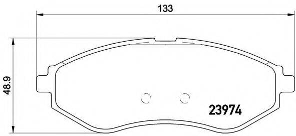 Комплект гальмівних колодок, дискове гальмо BREMBO P 24 048