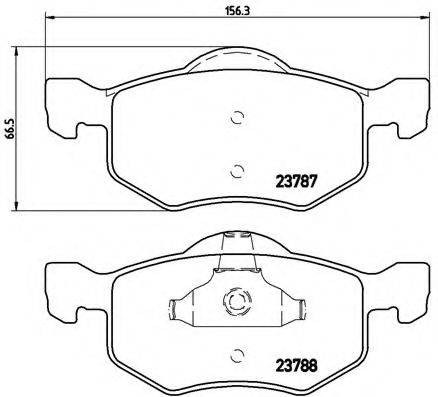 Комплект гальмівних колодок, дискове гальмо BREMBO P 24 056