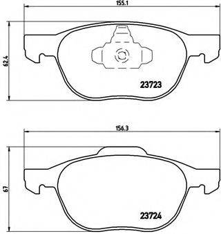 Комплект гальмівних колодок, дискове гальмо BREMBO P 24 061