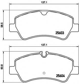 Комплект гальмівних колодок, дискове гальмо BREMBO P 24 160