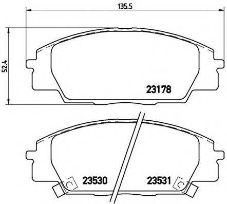 Комплект гальмівних колодок, дискове гальмо BREMBO P 28 032