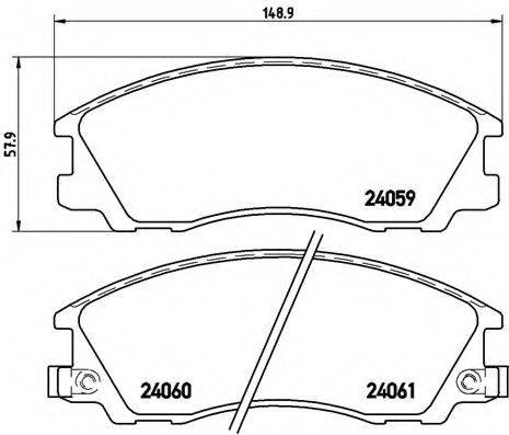 Комплект гальмівних колодок, дискове гальмо BREMBO P 30 017