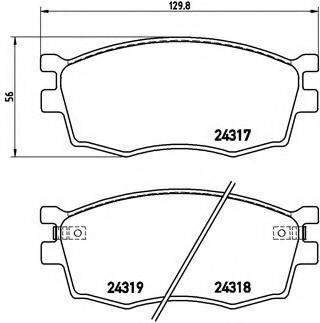 Комплект гальмівних колодок, дискове гальмо BREMBO P 30 026