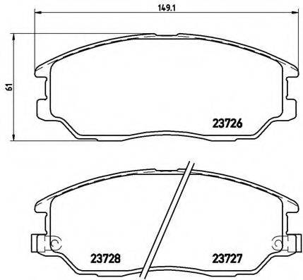 Комплект гальмівних колодок, дискове гальмо BREMBO P 30 028