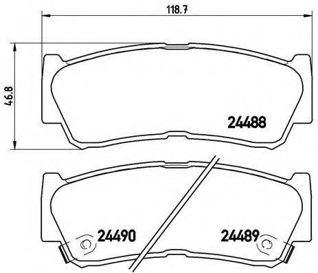 Комплект гальмівних колодок, дискове гальмо BREMBO P 30 037