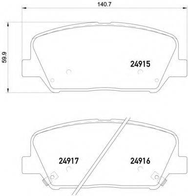 Комплект гальмівних колодок, дискове гальмо BREMBO P 30 065