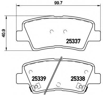 Комплект гальмівних колодок, дискове гальмо BREMBO P 30 067